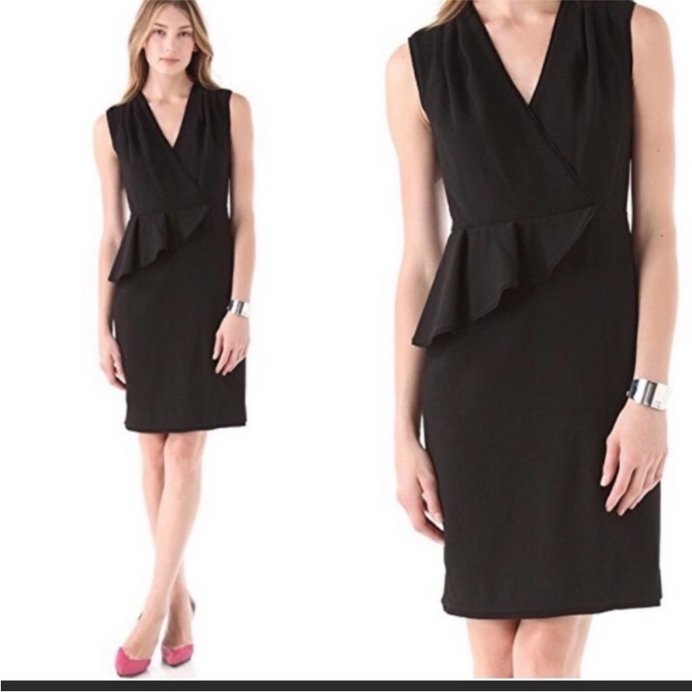 Tory Burch Brooklyn size 4 Black Peplum Knee Length‎ sleeveless dress